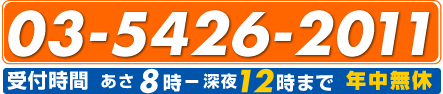 03-5426-2011��t���ԁF����8��-�[��12���܂� �N�����x